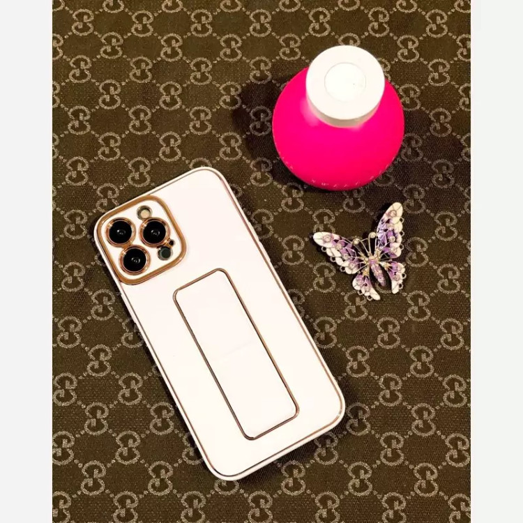 قاب چرمی هولدر دار آیفون 13pro سفید