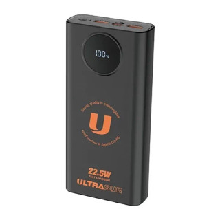 پاوربانک ۲۰۰۰۰ میلیآمپر ساعت مدل اولتراسور +U-P10 با طراحی مدرن و مقاوم.