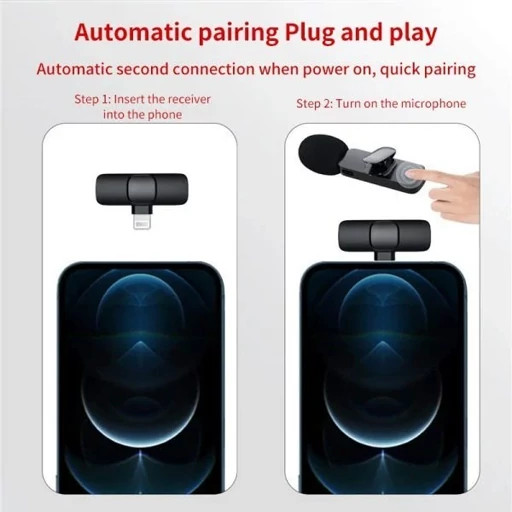 میکروفن بی سیم یقهای K11 Lightning مناسب آیفون و آیپد با اتصال به پورت لایتنینگ
