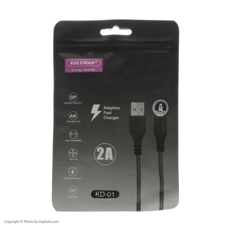 خرید و قیمت کابل تبدیل USB به USB Type-C کلومن در اکسسوری استور