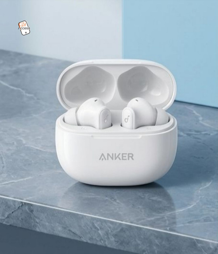 تصویر هندزفری Anker Soundcore R18i سفید با کیس شارژ، نمایش طراحی مینیمال و ارگونومیک - خرید و قیمت این محصول را در اکسسوری استور مشاهده کنید.