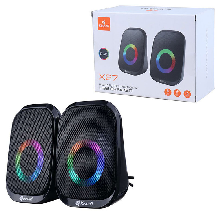 خرید و قیمت اسپیکر مینیاتوری Kisonli X27 با نور RGB در اکسسوری استور