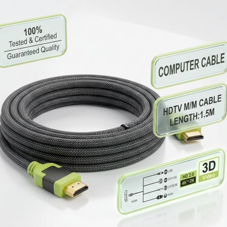 خرید و قیمت کابل HDMI کنفی یوسیتک مدل HDTV M/M طول ۱.۵ متر در اکسسوری استور
