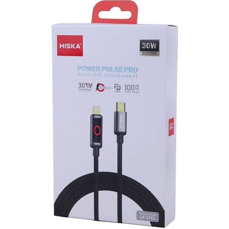خرید کابل تایپ سی به لایتنینگ فست شارژ 30 وات هیسکا مدل LX-21CL با بهترین قیمت در اکسسوری استور