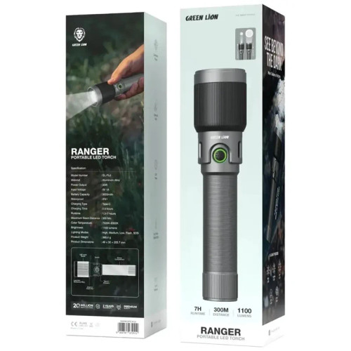 خرید چراغ قوه شارژی گرین لاین مدل RANGER با قیمت مناسب در اکسسوری استور