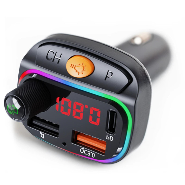 تصویر شارژر فندکی چندکاره هیسکا مدل HCC-339 با سه پورت خروجی، نمایشگر LED و نورپردازی RGB، مناسب برای خرید با بهترین قیمت از اکسسوری استور.