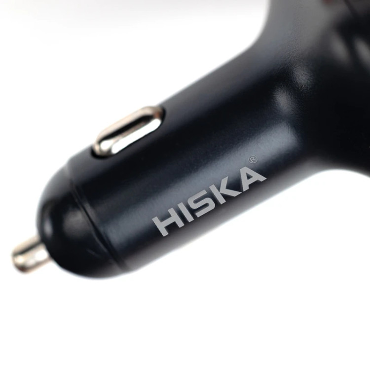 تصویر شارژر فندکی چندکاره هیسکا مدل HCC-339 با سه پورت خروجی، نمایشگر LED و نورپردازی RGB، مناسب برای خرید با بهترین قیمت از اکسسوری استور.