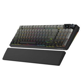 تصویر کیبورد گیمینگ مکانیکال هیسکا مدل HX-KEG450 با صفحهنمایش رنگی و نورپردازی RGB، مناسب برای خرید با بهترین قیمت از اکسسوری استور.