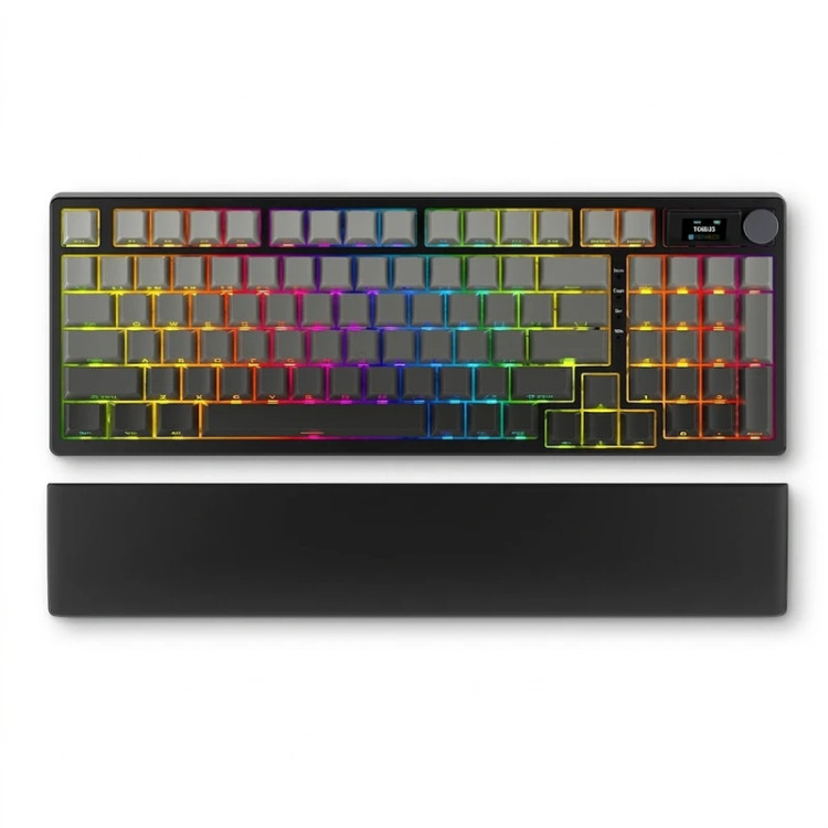 تصویر کیبورد گیمینگ مکانیکال هیسکا مدل HX-KEG450 با صفحهنمایش رنگی و نورپردازی RGB، مناسب برای خرید با بهترین قیمت از اکسسوری استور.