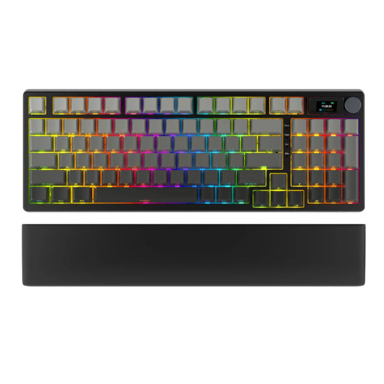 تصویر کیبورد گیمینگ مکانیکال هیسکا مدل HX-KEG450 با صفحهنمایش رنگی و نورپردازی RGB، مناسب برای خرید با بهترین قیمت از اکسسوری استور.