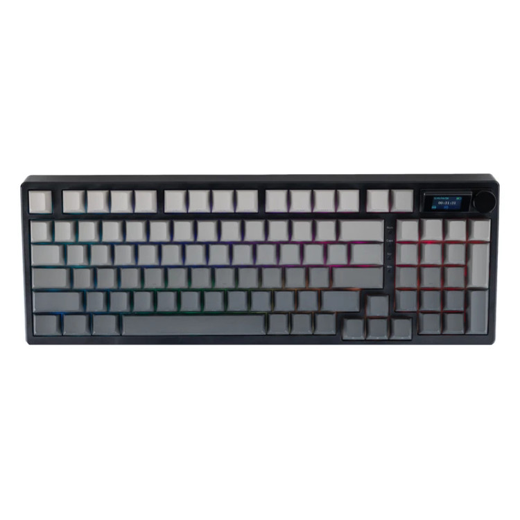 تصویر کیبورد گیمینگ مکانیکال هیسکا مدل HX-KEG450 با صفحهنمایش رنگی و نورپردازی RGB، مناسب برای خرید با بهترین قیمت از اکسسوری استور.