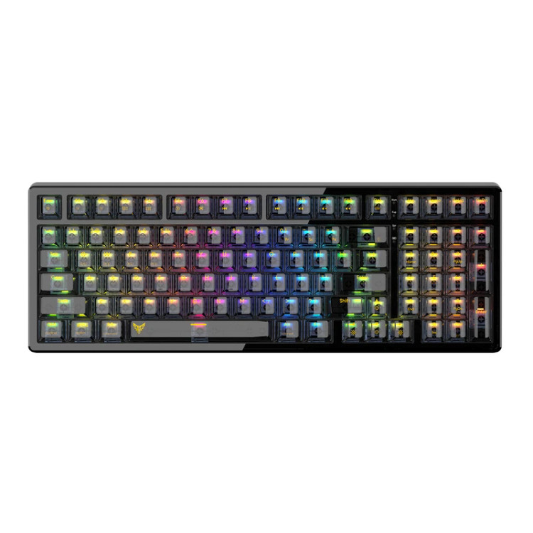 تصویر کیبورد گیمینگ مکانیکال هیسکا مدل HX-KEG460 با کلیدهای شفاف و نورپردازی RGB، مناسب برای خرید با بهترین قیمت از اکسسوری استور.