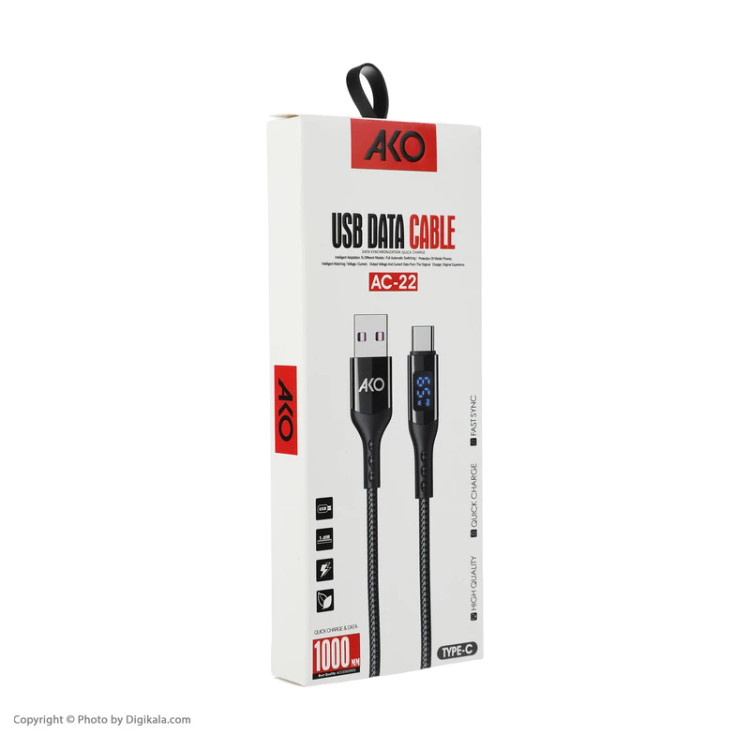 خرید کابل تبدیل USB به USB-C آکو مدل AC-22 با بهترین قیمت در اکسسوری استور